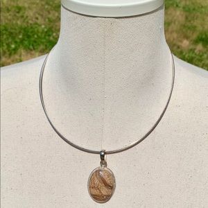 NWOT - 925 Natural Leopardskin Jasper Necklace